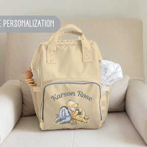 Sac à langer personnalisé Winnie l'ourson Sac à langer neutre en matière de genre Winnie l'ourson Sac à dos à langer Winnie l'ourson Sac à langer personnalisé Sac à dos Winnie l'ourson