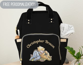 Winnie the Pooh Personalized Diaper Bag Extra Large Plus Size Spacious Diaper Bag Name Diaper Backpack Various colors available