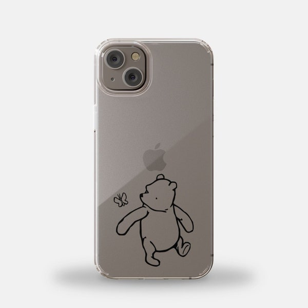 Winnie the Pooh Clear Phone Case for iPhone 11 12 13 14 Samsung Galaxy S21 S22 Google Pixel 6 all Models Pooh Bear Soft Clear Phone Case