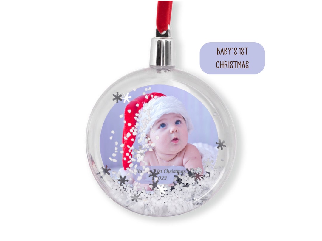 Personalized Snow Globe Christmas Ornaments With Babys Name Etsy