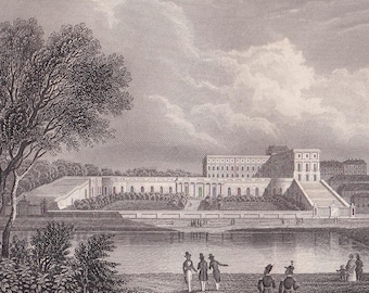 1861 PALAST VON VERSAILLES, FRANKREICH Druck - Original Antiker Stahlstich - Reise Wandkunst - 19 Jahrhundert - 9,3 x 6,25 Zoll