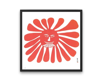 1974 INUIT ART - "The woman who lives in the sun" - Kenojuak / Luktak - Eskimo Wall Art - Inuit Folk Art - Native Canadian Art