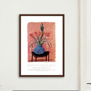 Impresión de David Hockney de 1994: "Amaryllis en jarrón", reproducción de póster de exposición - Arte Hockney - Póster de Hockney - 26,7 x 35,5 cm