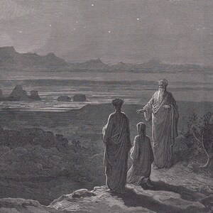1870 GUSTAVE DORE Druck - "Dante, Virgil, und Cato von Utica" - Dore Wandkunst - Antike Dore Gravur - 8,5 x 12,8 Zoll