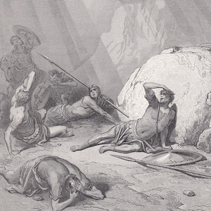 Grabado de Gustave Doré de 1870: &quot;La conversión de San Pablo&quot; - Arte mural de Doré - Grabado antiguo de Doré - 21,5 x 31,8 cm