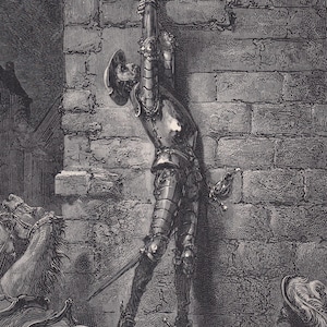 Grabado de Gustave Dore de 1870: &quot;La desventura del Don&quot; - Arte mural de Dore - Grabado antiguo de Dore - 21,5 x 31,8 cm