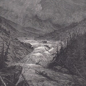 1870 GUSTAVE DORE Print - "The Tributaries of the Mississippi" - Dore Wall Art - Antique Dore Engraving - 8.5 x 12.8 Inches