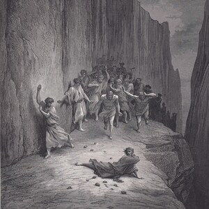 1870 GUSTAVE DORE Druck - "Das Martyrium des Heiligen Stephen" - Dore Wandkunst - Antike Dore Gravur - 8,5 x 12,8 Zoll."