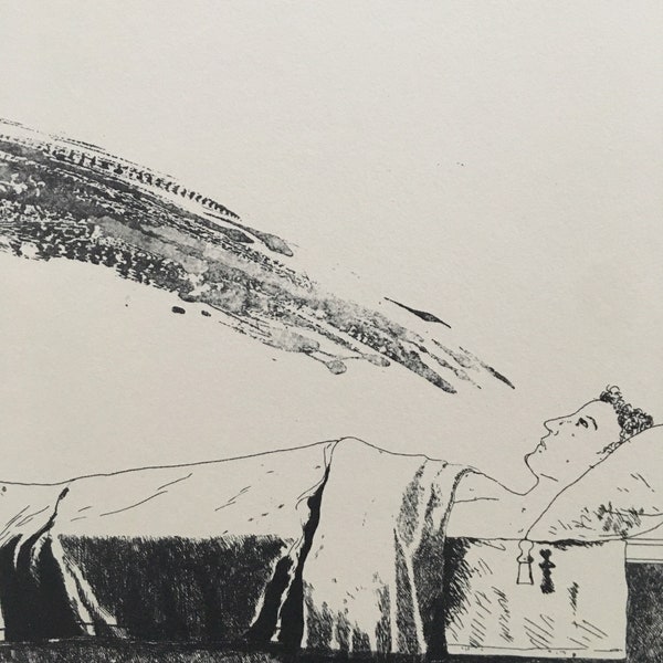 Vintage 1978 DAVID HOCKNEY - Print "Cold Water About to Hit the Prince, 1969" - Hockney Art - Hockney Wall Art - 8 x 8,12 inch