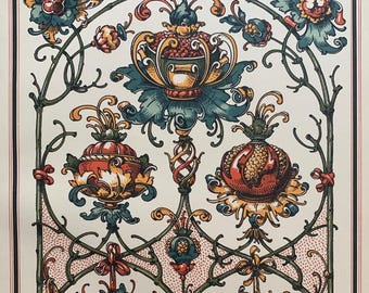 1895 Impresión de adornos renacentistas - Decoración de arte de pared Art Nouveau Jugendstil - Impresión antigua grande de Dekorative Vorbilder - 10 x 14 pulgadas
