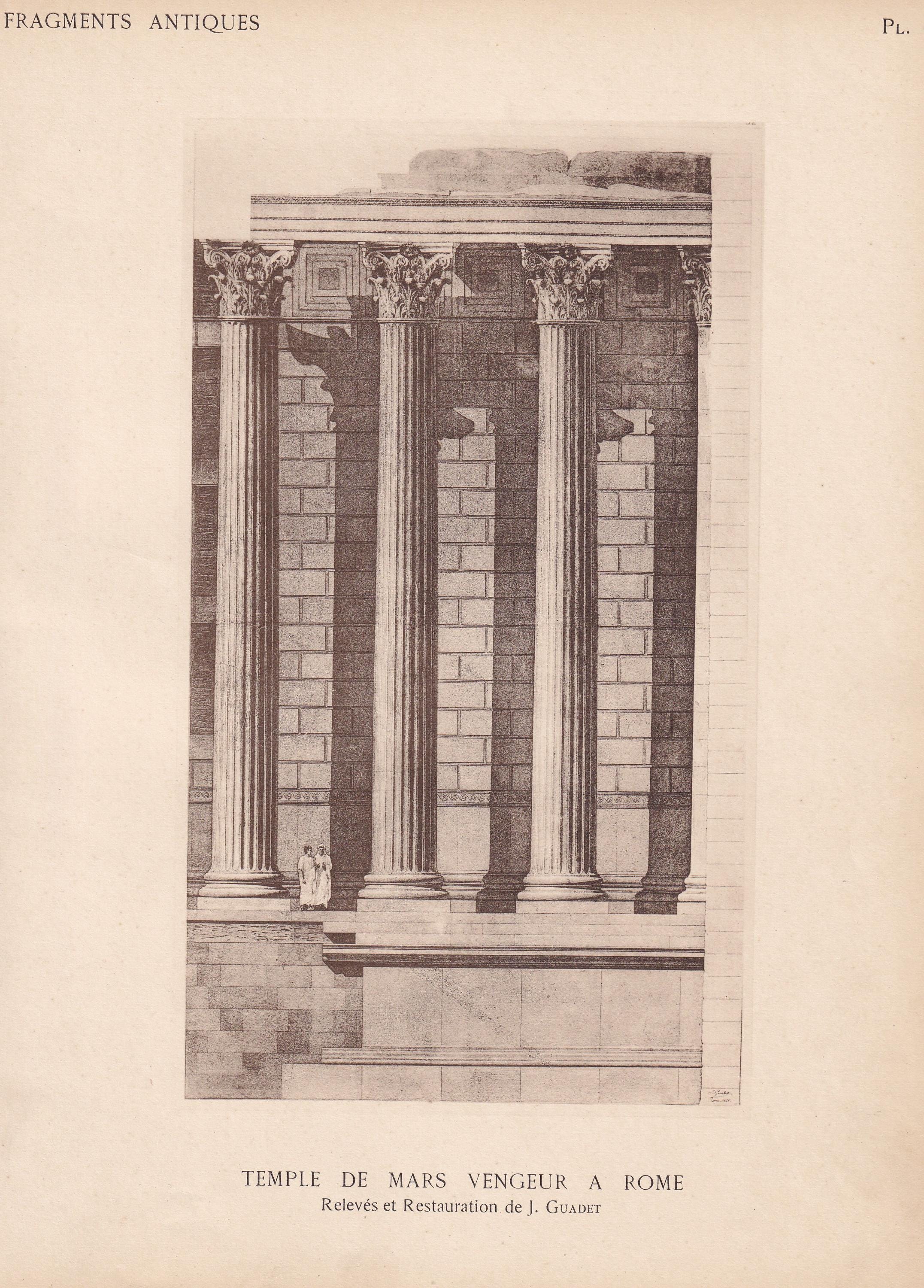 Large C.1910 TEMPLE of MARS the AVENGER, Rome, Italy - Roman