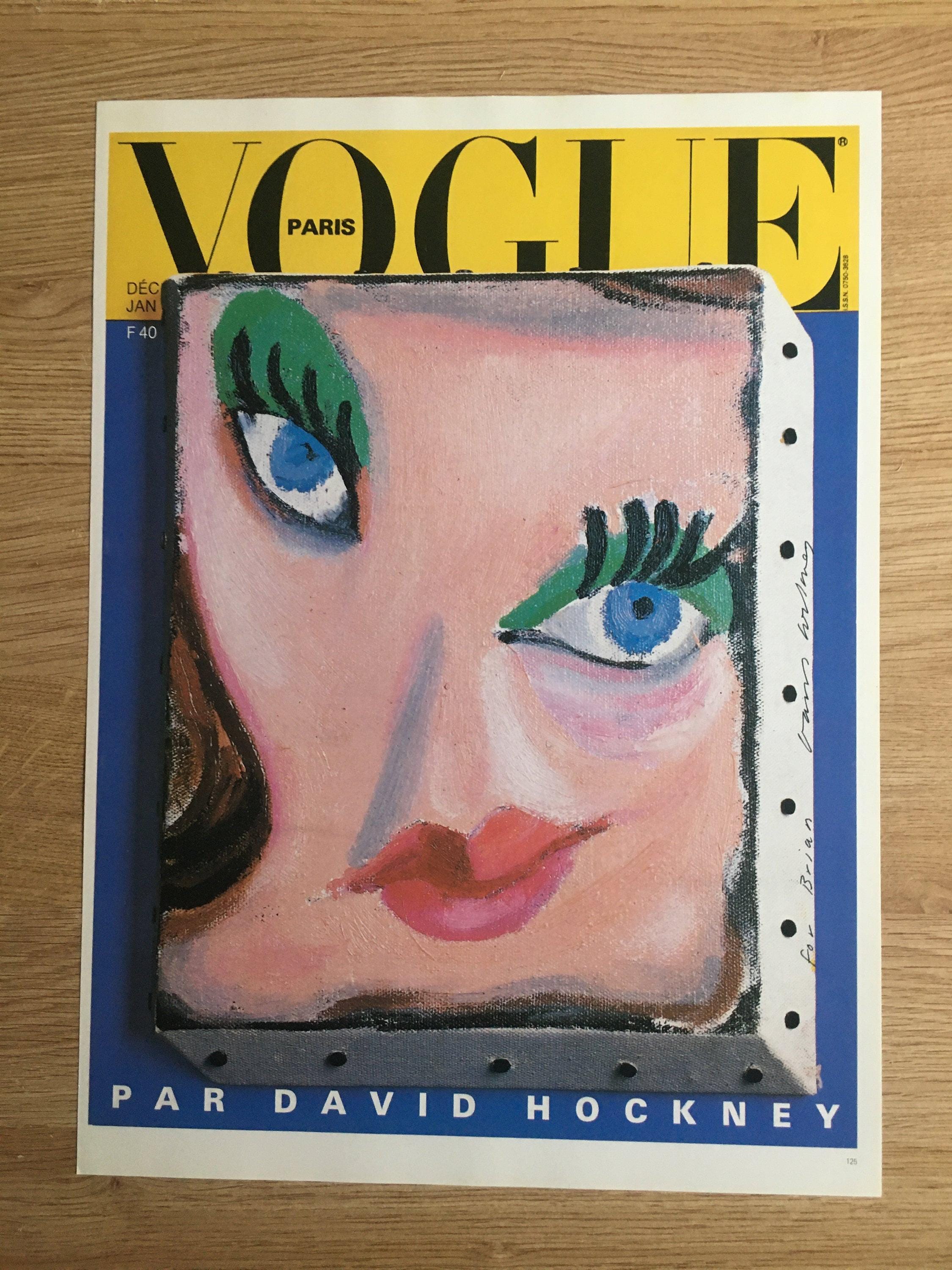 Vintage 1987 DAVID HOCKNEY Print - Vogue Paris 1985, Exhibition