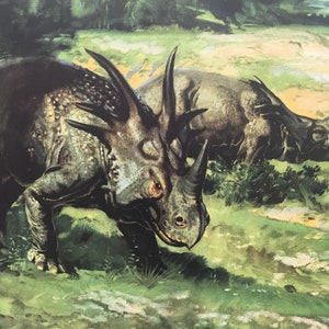 1960 STYRACOSAURUS DINOSAUR Print - Prehistoric Animals Print - Paleoart - Dinosaur Decoration - 63 Years Old - 13.5 x 9.75 Inches