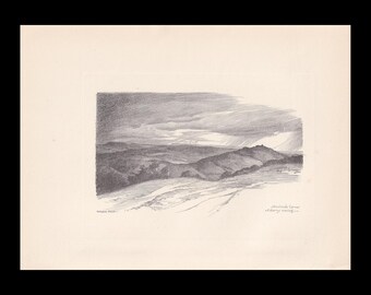 1929 NEWLANDS CORNER - Antique Surrey Print - Surrey Drawing - Surrey Wall Art - Surrey Gift Idea - 10.15 x 7.25 Inches