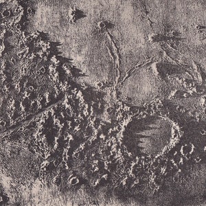 1905 MOON CRATER: PLATO Print - Astronomy Print, The Moon - Astronomy Wall Art - Original Antique Print - Nearly 120 Years Old