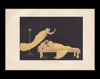 1880 PENELOPE'S DREAM Print - Greek Myths, Odyssey - Mythology Wall Art - 7.5 x 5 Inches