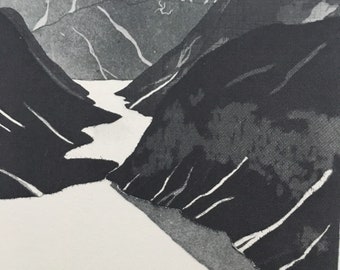 Vintage 1978 DAVID HOCKNEY - "The Lake, 1969" Print - Hockney Art - Hockney Wall Art -   8 x 8.12 Inches