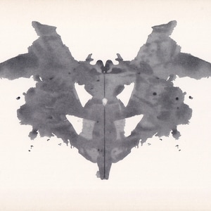 1948 RORSCHACH INKBLOT TEST Karte - Inkkleks Test Druck - Biologie Wandkunst - Psychiatrie Wandkunst - Inkkleks Wandkunst - 9,5 x 6,7 Inch