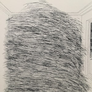 Vintage 1978 DAVID HOCKNEY - "A Room Full of Straw, 1969"-print - Hockney Art - Hockney Wall Art - 8 x 8,12 inch