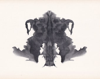 1948 RORSCHACH INKBLOT TEST Card - Inkblot Test Print - Psychology Wall Art - Psychiatry Wall Art - Inkblot Wall Art - 9.5 x 6.7 Inches