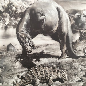 1960 GORGOSAURUS DINOSAUR Print - Prehistoric Animals Print - Paleoart - Dinosaur Decoration - 63 Years Old - 13.5 x 9.75 Inches
