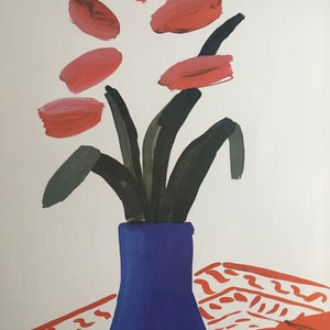 Impresión de David Hockney de 1987 - Paris Review 1981, reproducción del póster de la exposición - Hockney Wall Art - 26,7 x 35,5 cm