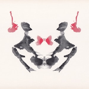 Scheda test macchie d'inchiostro di Rorschach del 1948 - Stampa test macchie d'inchiostro - Arte murale psicologia - Arte murale psichiatria - Arte murale macchie d'inchiostro - 9,5 x 6,7 pollici