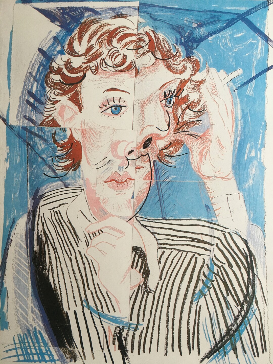 Vintage 1987 DAVID HOCKNEY Print - Vogue 1985, Exhibition Poster