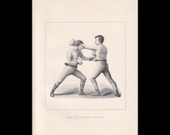 BOXING Druck um 1890 - Ableitung am Körper - Boxer Geschenk - Antiker Boxdruck - Boxen Wandkunst - Sport - 13 x 18 cm