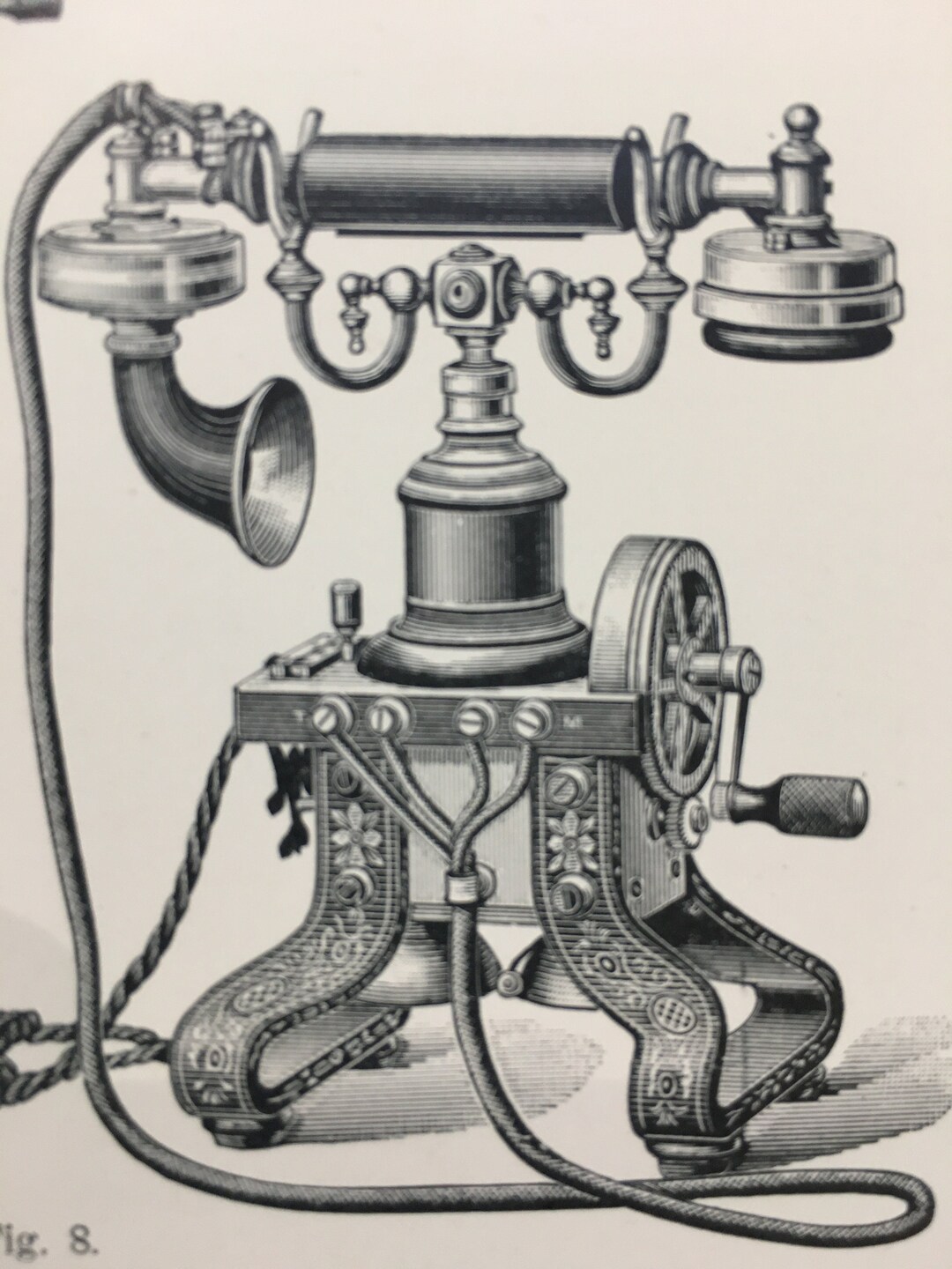 1901 Telephone Print Technology History Print Antique Telephone ...