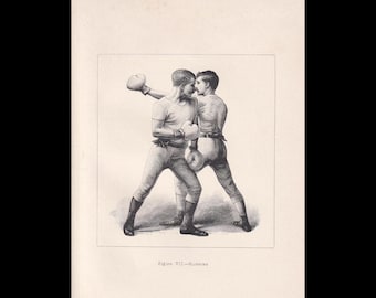 BOXING Print - Slipping - Boxer Geschenk - Antiker Boxdruck - Boxen Wandkunst - Sport - 13 x 18 cm