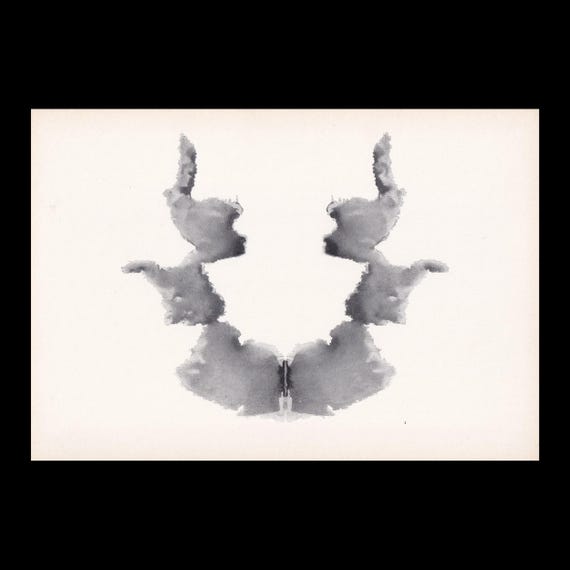 1948 RORSCHACH INKBLOT TEST Card - Inkblot Test Print - Psychology