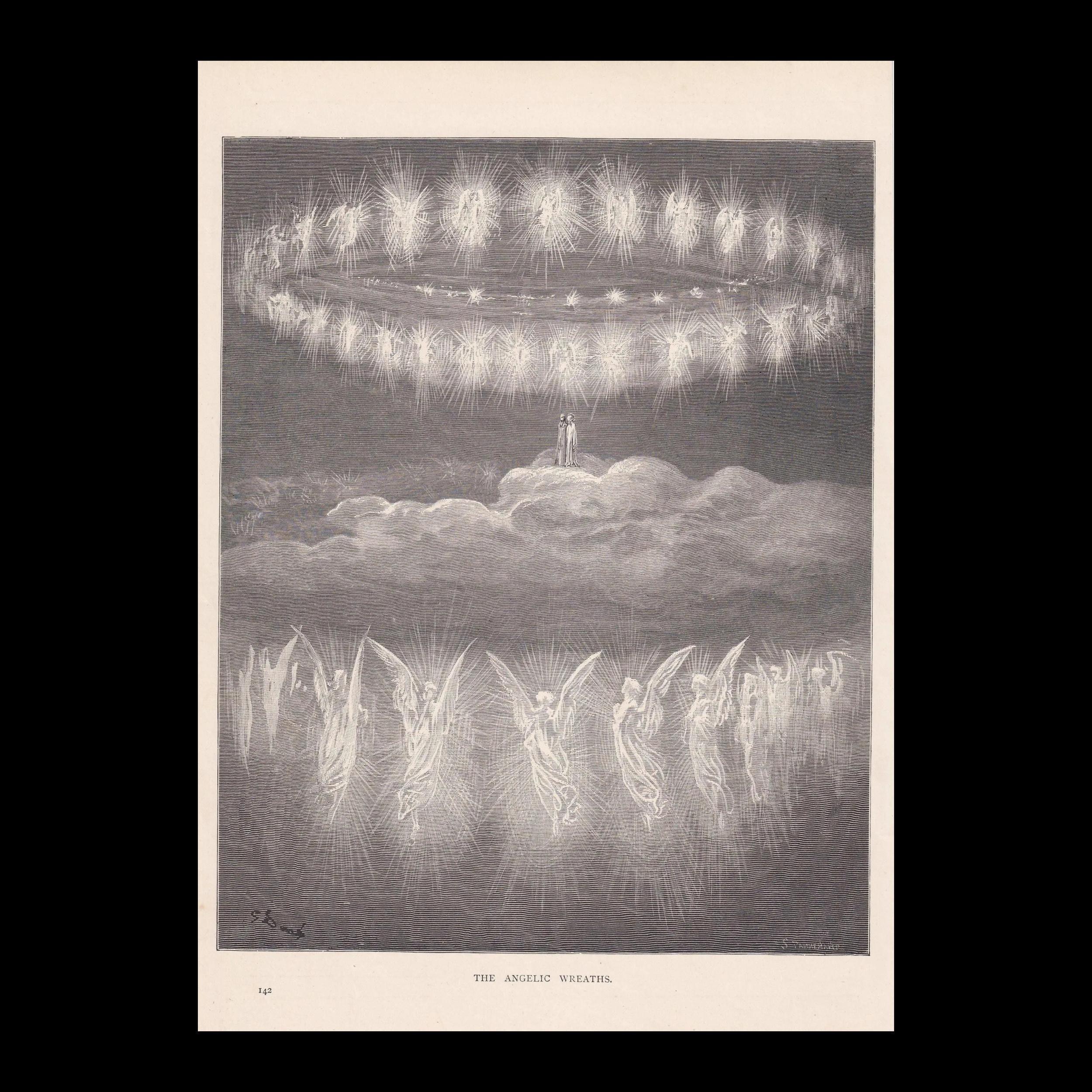 1870年 ギュスターヴ・ドレ版画 - 「天使の冠」 - ドレの壁掛けアート
