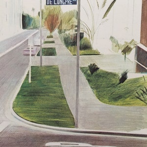 1978 DAVID HOCKNEY - Print "De Longpre Avenue, Hollywood, 1976" - Hockney Art - Hockney Wall Art - Vintage Print - 8 x 8,12 inch