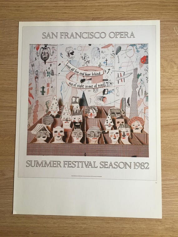 Vintage 1987 DAVID HOCKNEY Print - San Francisco Opera, Exhibition