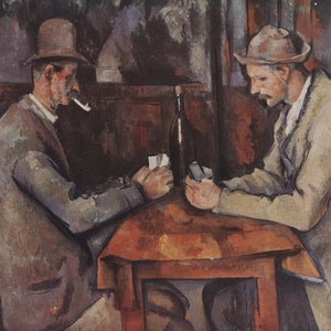 Stampa CEZANNE del 1958 - "I giocatori di carte" (1890) - - Arte murale di Cezanne - Stampa vintage - 65 anni