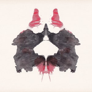 Tarjeta de prueba de manchas de tinta de Rorschach de 1948 - Impresión de prueba de manchas de tinta - Arte mural de psicología - Arte mural de psiquiatría - Arte mural de manchas de tinta - 9,5 x 6,7 pulgadas