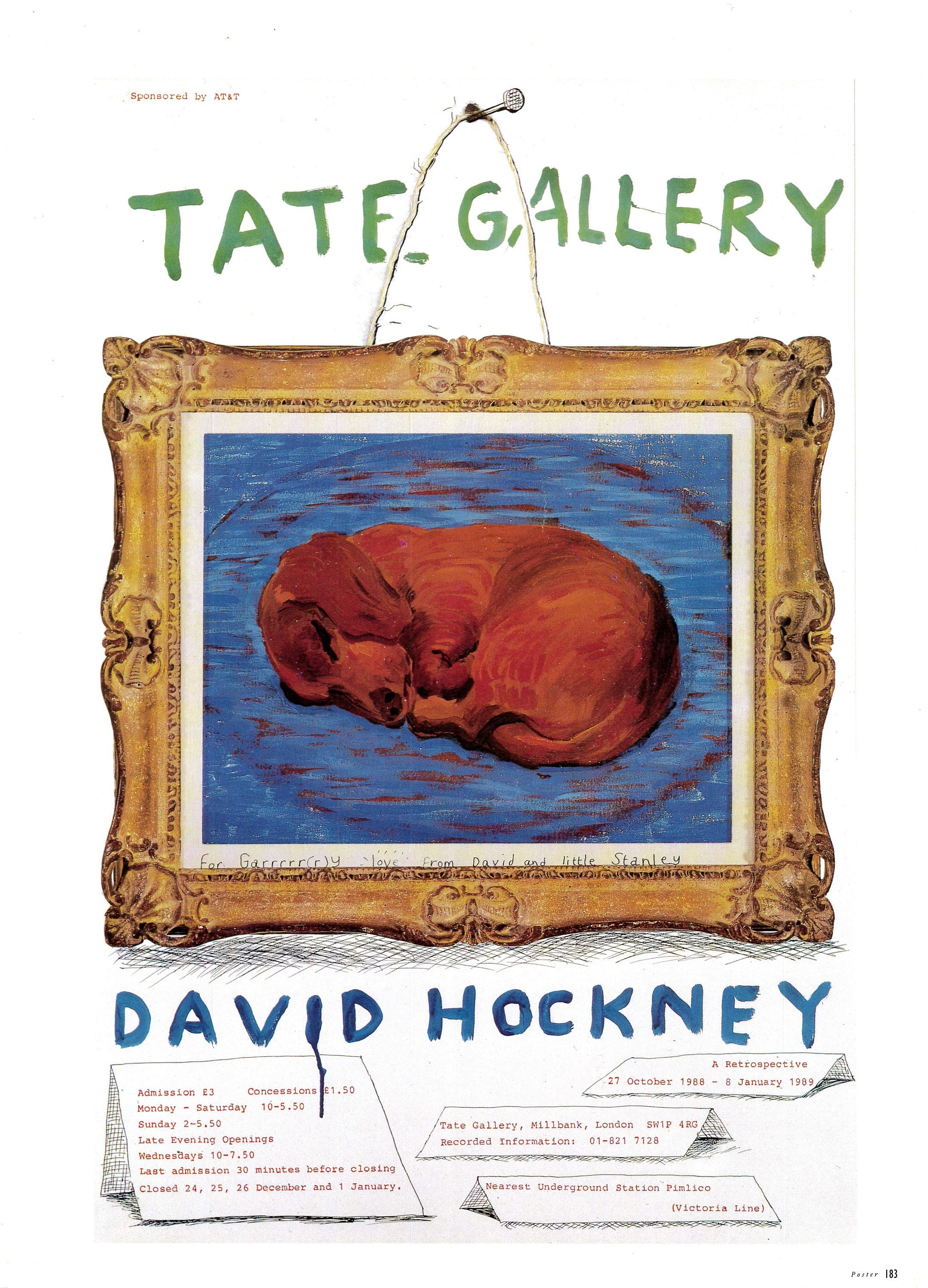 DAVID HOCKNEY LRG 1988 LITHO PRINT FRAMED RARE EXHIBT POSTER