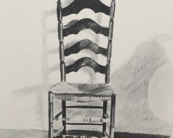 1978 DAVID HOCKNEY - "Chair, 1972" Print - Hockney Art - Hockney Wall Art -  Vintage Print - 8 x 8.12 Inches