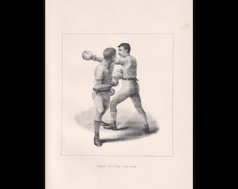 BOXING Druck - The Side Step - Boxer Geschenk - Antiker Boxdruck - Boxen Wandkunst - Sport - 13 x 18 cm