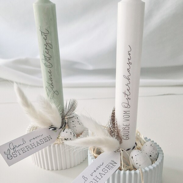 Easter set candle individualized - candlestick gift - souvenir - Raysin - Easter - hand-poured - Scandic