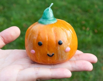 Hand-Kneaded Pumpkin Candle - Unique Christmas Gift and Decor | Handmade | Cute Candle