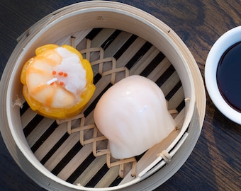 Handgemaakte dimsumkaarsen: Shu Mai & Har Gow, Plumeria-geur