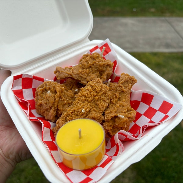 Fried Chicken Wing Soywax Candle Set – Funny Food Candle Gift