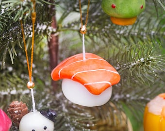 Christmas Candle & Christmas Ornament 2 in 1 (Salmon Nigiri Sushi)