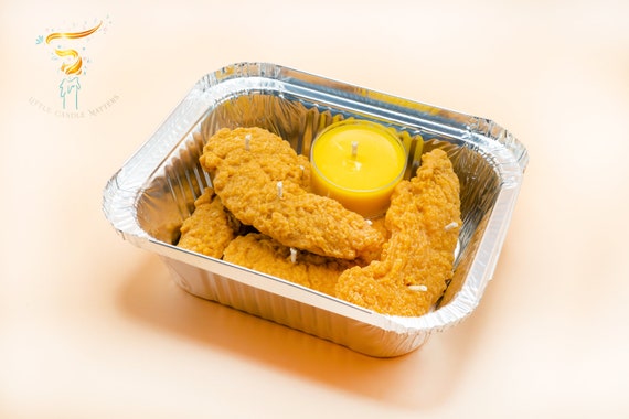 Chicken Tenders Candle Set – Novelty Food Candle, Hawaiian Plumeria Scent
