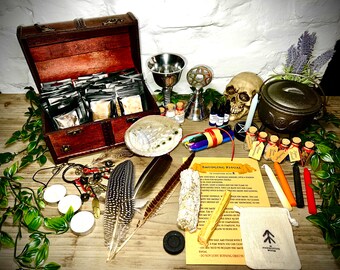 Medium Witch Starter Kit - WITH 100 SPELLS! - 64 items - beginners set of wicca and witchcraft items - free uk postage - plus free gift!