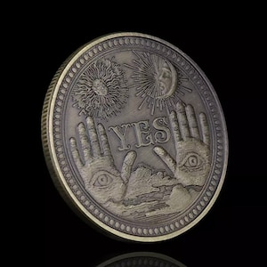 Moneta da divinazione sì/no - Previsione del futuro - Bronzo antico - SPEDIZIONE GRATUITA nel Regno Unito + regalo gratuito!