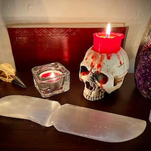 Selenit Ritualmesser/Dolch ~ Athame für Wicca/Pagan Altar, Rituale und Zeremonien ~ Klassisches Design ~ GRATIS UK POSTAGE + Gratis Geschenk