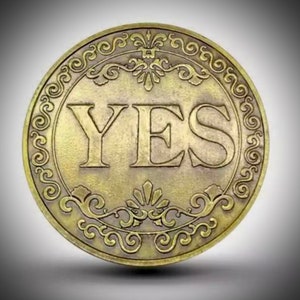 Gold Yes/No Lucky Divination Coin Future Prediction FREE UK POSTAGE Free Gift image 1